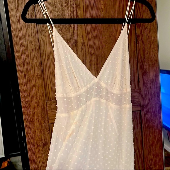 BLACK HALO CREAM SILK DOT SILK SLIP DRESS/ SMALL - Picture 10 of 10